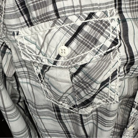 Machine Men’s Plaid Long Sleeve Shirt – Embroidered Western Style – Size M - Picture 5 of 15